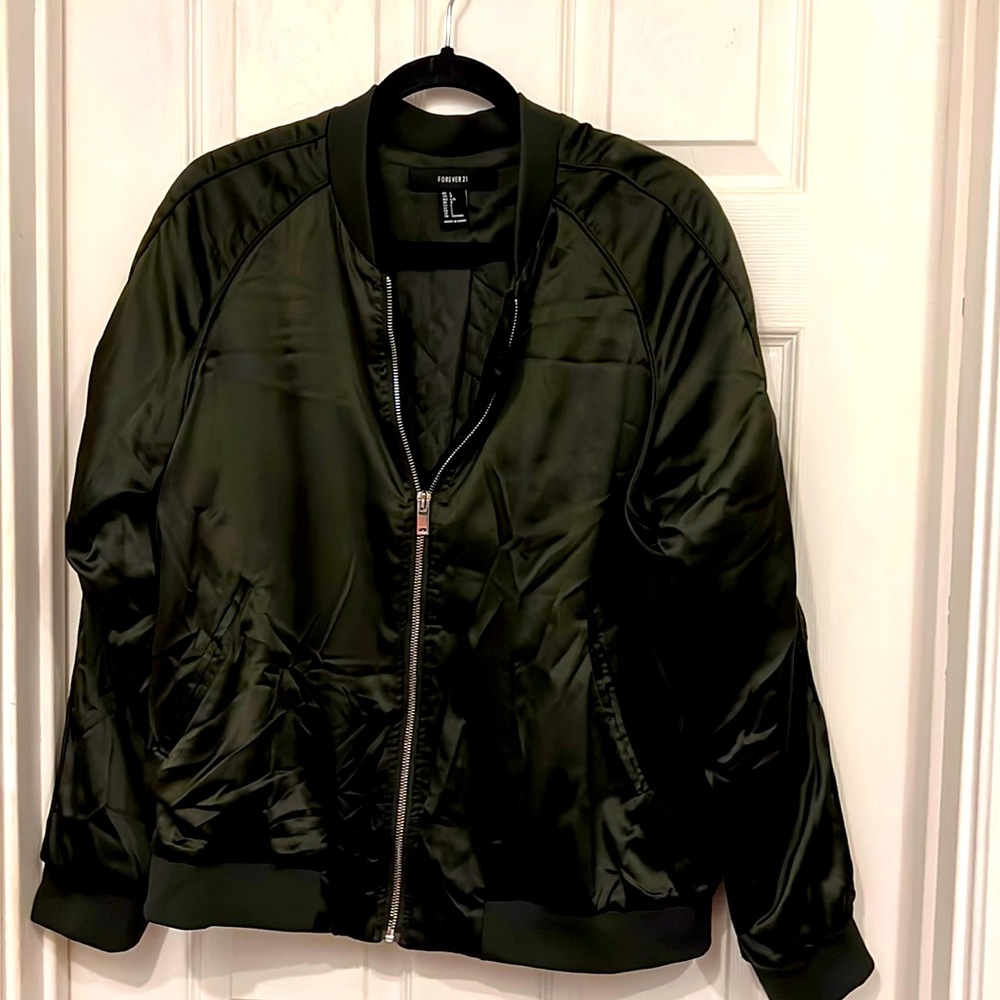 Satin (like) varsity style jacket